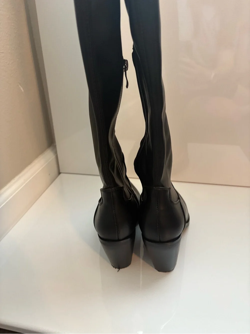 Classic Black Thigh-High Women's Boots - Sleek Pointed Toe